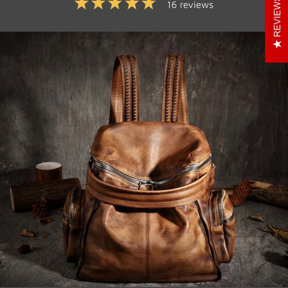 Rock Cow Leather Backpack Purse